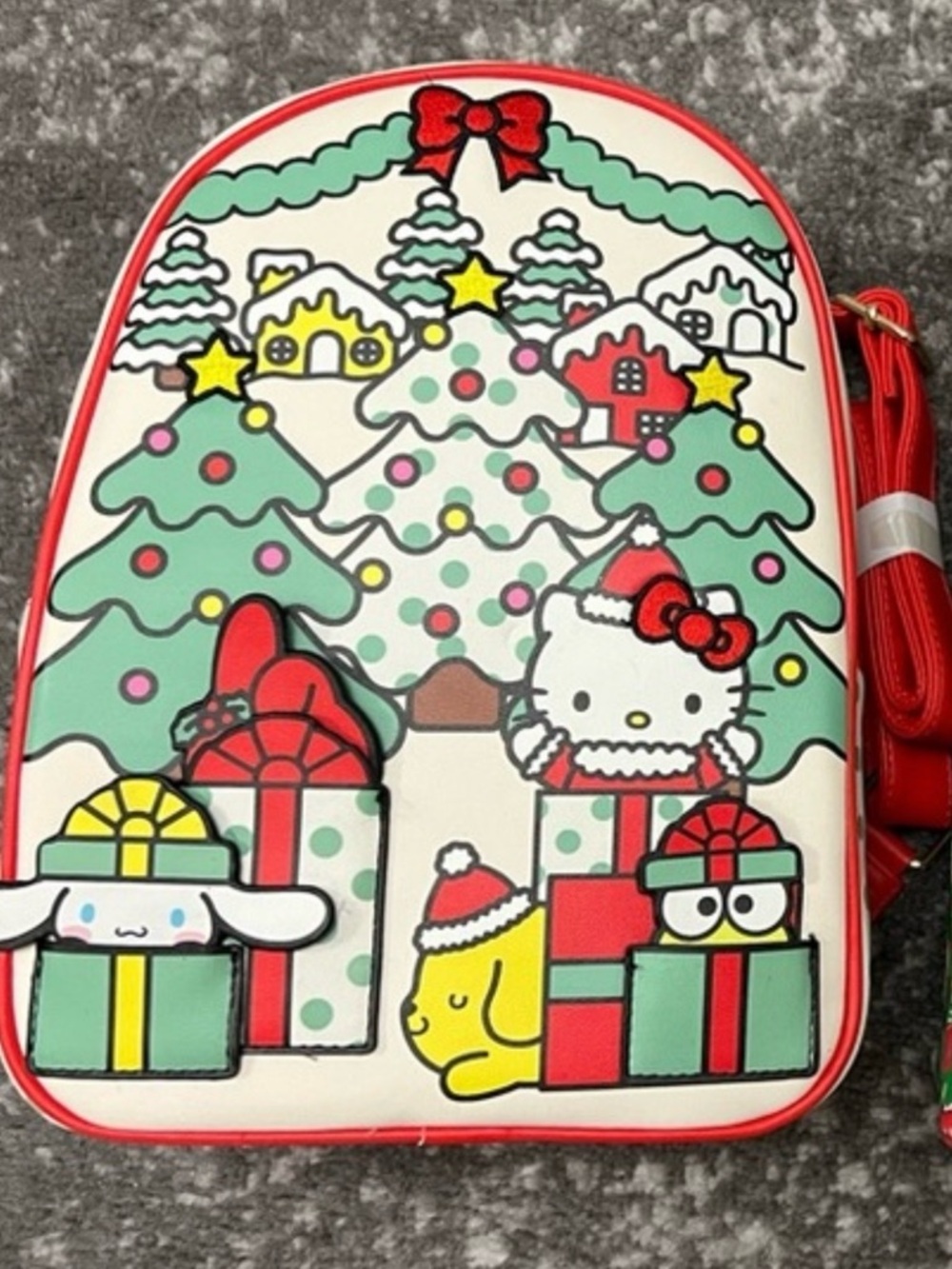 Loungefly Hello Kitty Holiday Crossbody Bag - Red & Mint Christmas Print